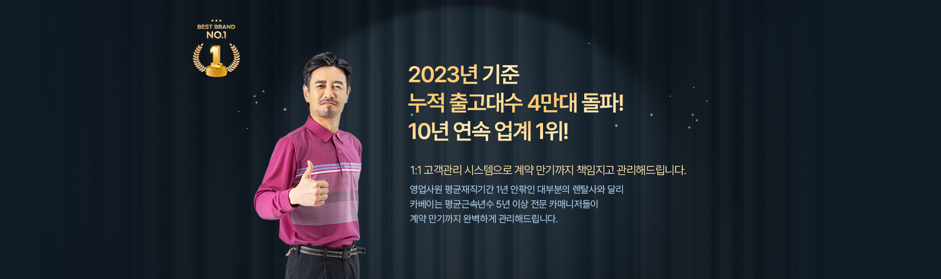 2023년 기준 누적 출고대수 4만대 돌파! 10년 연속 업계 1위!